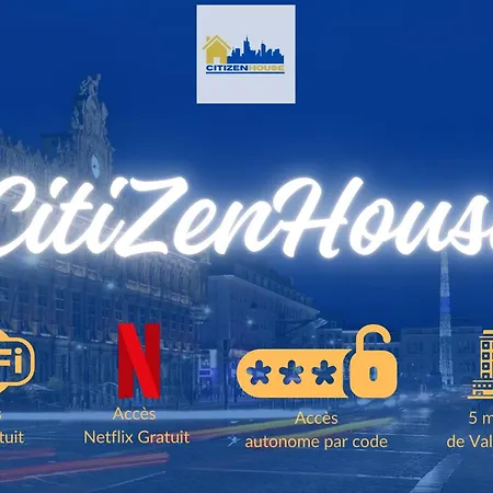 Appartement Citizenhouse - 4 - 15 A 36m2 - Jardin - Terrasse - Acces Autonome - Wifi - Netflix Anzin