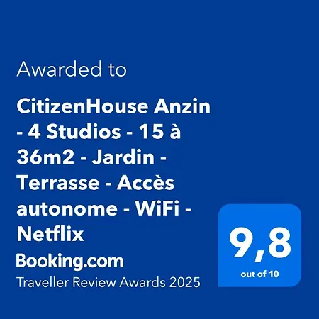 Appartement Citizenhouse - 4 - 15 A 36m2 - Jardin - Terrasse - Acces Autonome - Wifi - Netflix Anzin